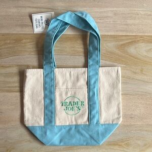 NWT Trader Joe's mini Canvas tote bag in Blue color